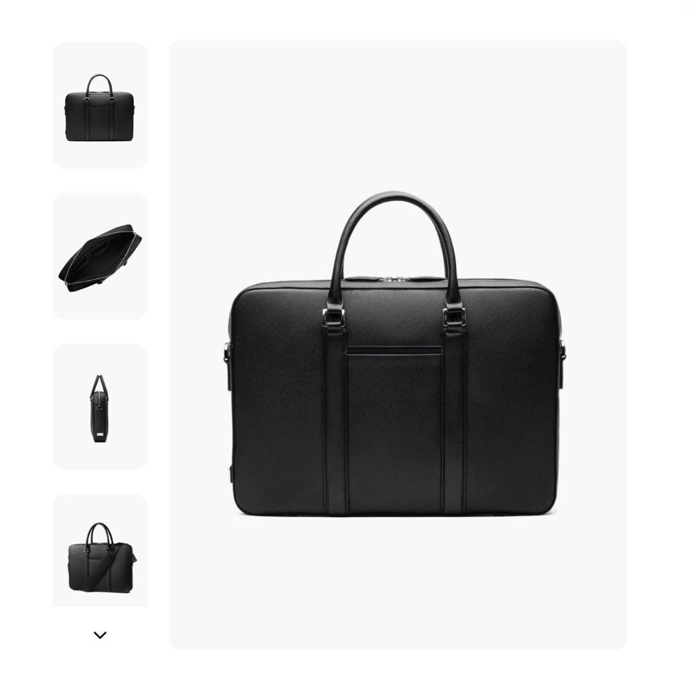 Nordstrom Maverick & Co. Manhattan Black Leather Briefcase NWOT